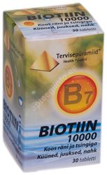 TERVISEPÜRAMIID BIOTIIN 10000 RÄNI+TSINK TBL N30