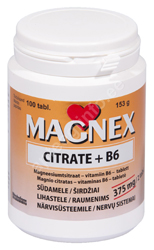 MAGNEX CITRATE + VITAMIIN B6 TBL N100