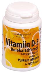 TERVISEPÜRAMIID VITAMIIN D KAPSLID 100MCG N100